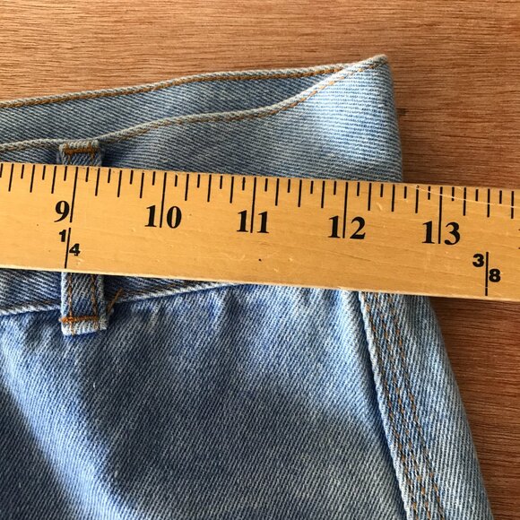 Ghanda Barrel Wide Leg Jeans Women 6 Blue High Rise Raw Hem Stretch Skater 18216 - Picture 10 of 13